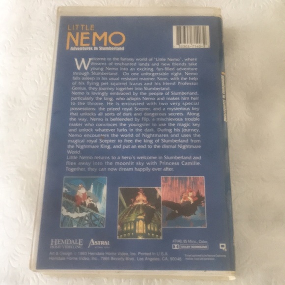🔥3/$25 🔥Vintage Little Nemo - Adventures in Slumberland 1993 VHS#7140 - Picture 3 of 6